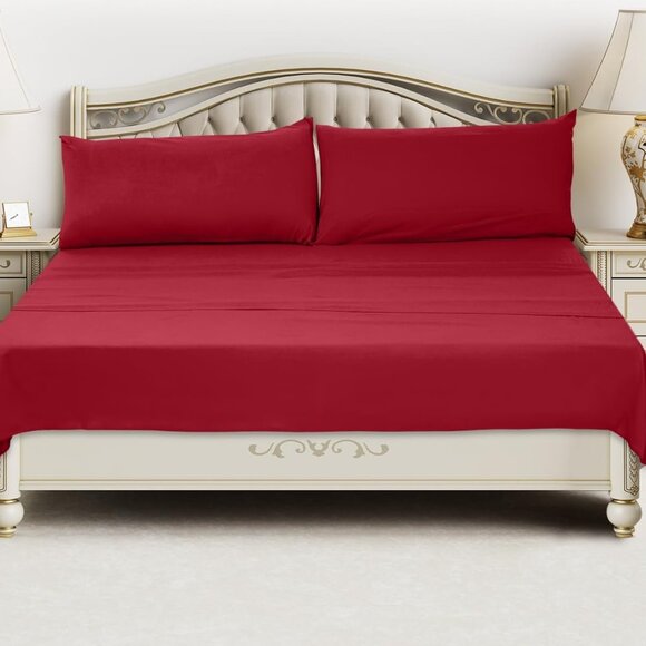 Queen Bed Sheet Set   4Pcs Bedding Set - Picture 1 of 7